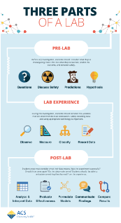 Infographic showing the three parts of a lab