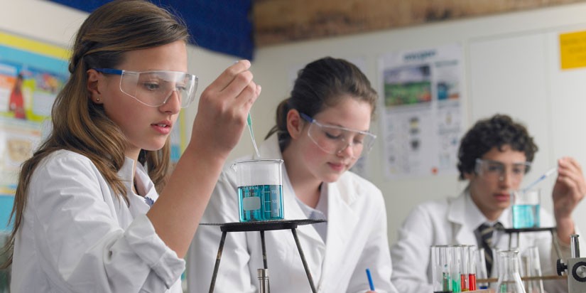 Students working together in a lab