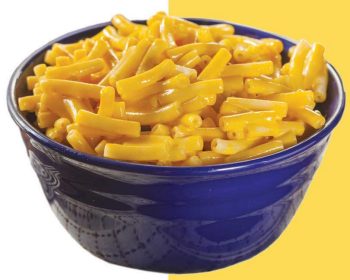 Bowl of instant macaroni and cheese