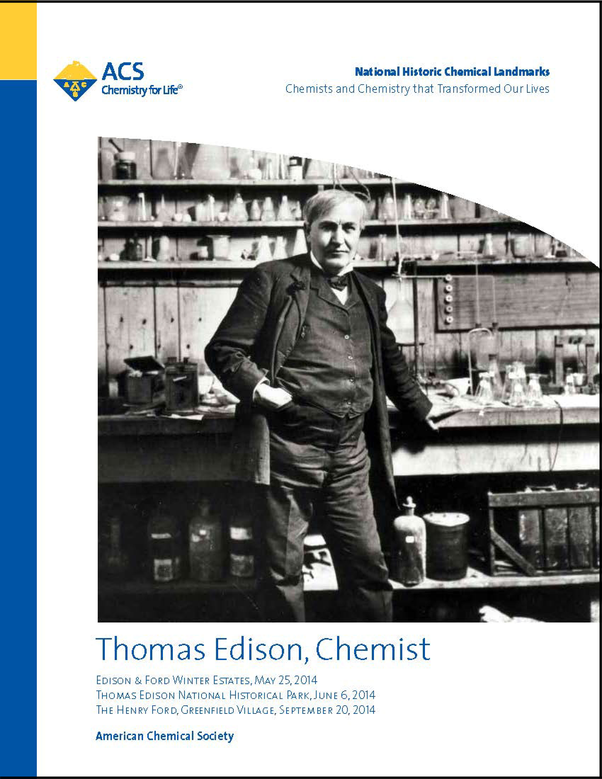 Thomas Edison, Chemist National Historic Chemical Landmark commemorative booklet