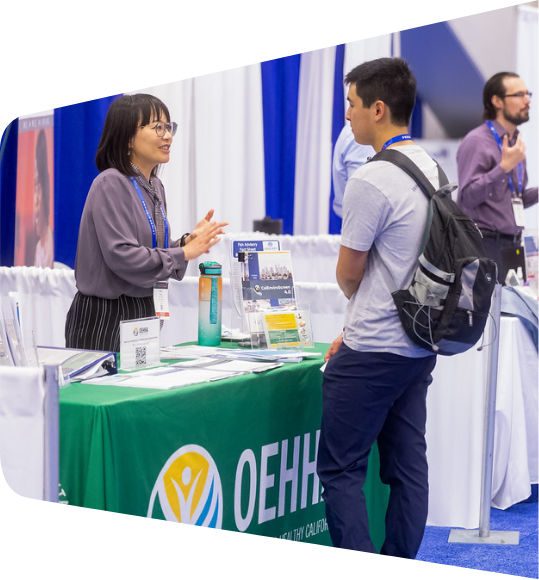 Attendee visiting an exhibitor booth at an ACS Meeting