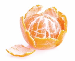 Half peeled orange