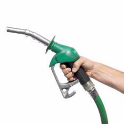 Hand holding fuel pump