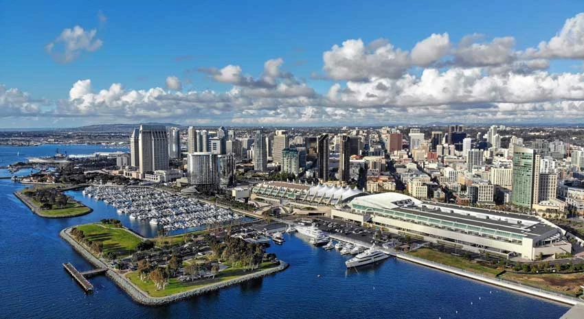 Aerial view of the San Diego Convention Center