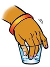 placing hand in cup to pull out gel "Worm"