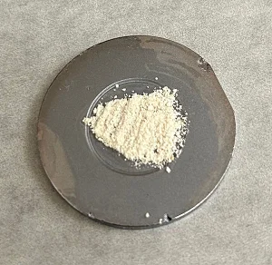 An off-white powder sitting in a pile.