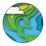 CCEW logo of a cloud, green land, and blue water.