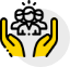 Hands lifting up people icon
