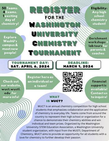 Poster for Washington University Chemistry Tournament