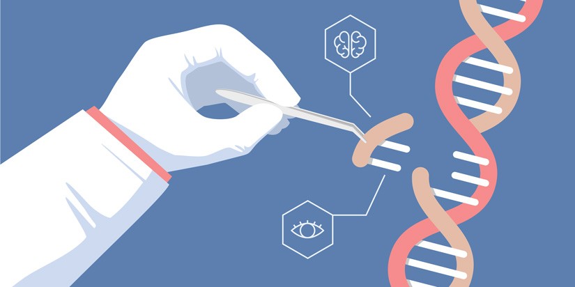 Illustration of hand pulling apart DNA strand