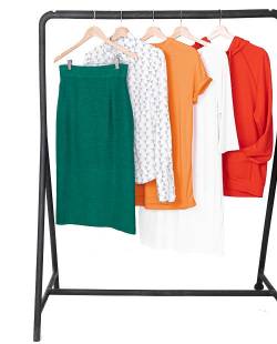 clothes on garment rack