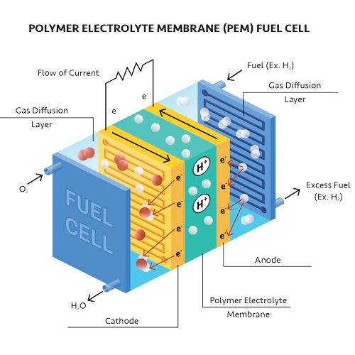 Schematic of a polymer electrolyte membrane pem fuel cell