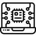 Icon illustration of a computer chip