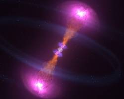 Illustration of merger of two neutron stars