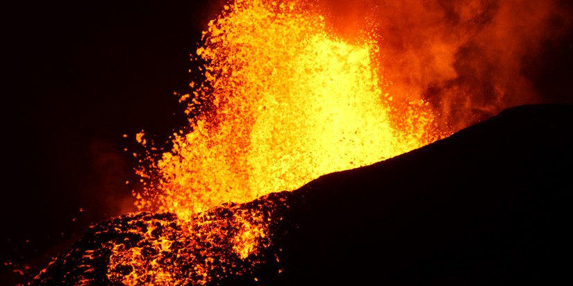 Lava erupts from a fissure in Hawaii’s volcano Kilauea