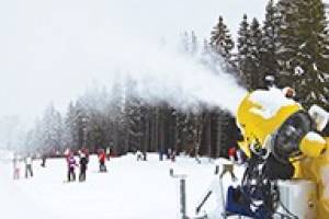 artificial snow machine on ski slope