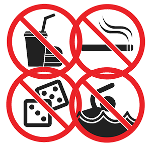 icons of banned behaviors