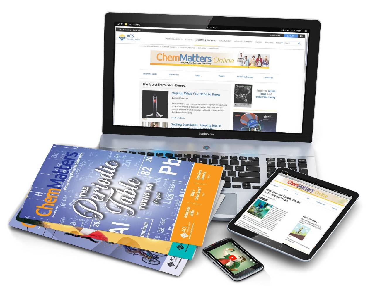 chemmatters in print, online and cell