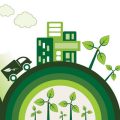Green Eco city living concept illustration