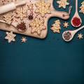 Sugar cookies on a wooden board