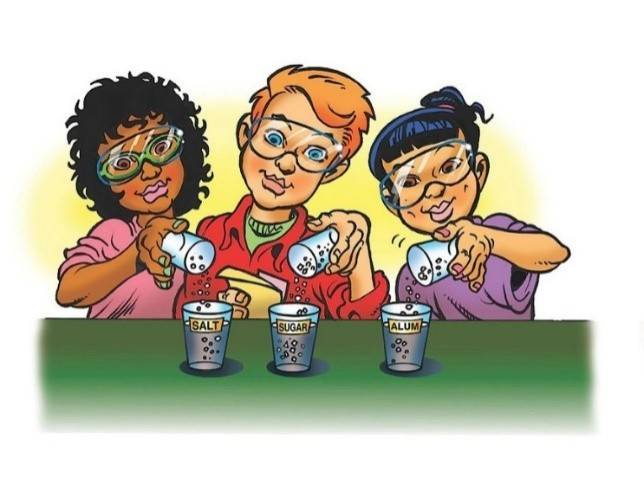 Illustration of students performing science activity