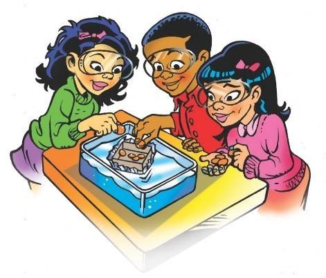 Illustration of students performing science activity