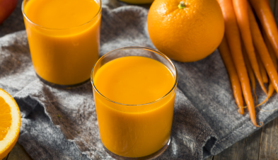 Orange smoothie in a glass