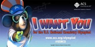 USNCO Facebook and Twitter post with a mole dressed as Uncle Sam and text reading, "I Want You for the U.S. National Chemistry Olympiad"