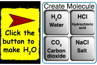 Click the molecule you need to pass the obstacle to create in the side panel.