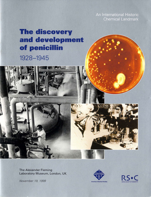 كتيب تذكاري بعنوان  "اكتشاف وتطوير البنسلين  1928 ـ 1945 " أصدره برنامج المعالم الكيميائية التاريخية الوطنية للجمعية الكيميائية الأمريكية في عام 1999  ( بصيغة PDF)  