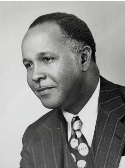 Black and white photograph portrait of Percy Julian