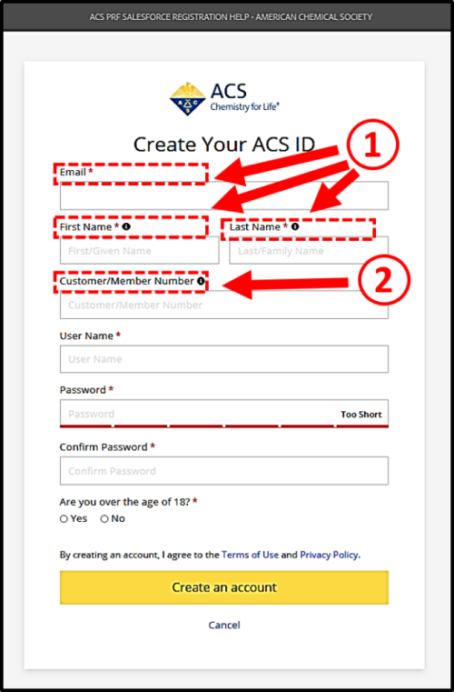 ACS network id registration