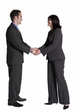 Two colleagues shaking hands