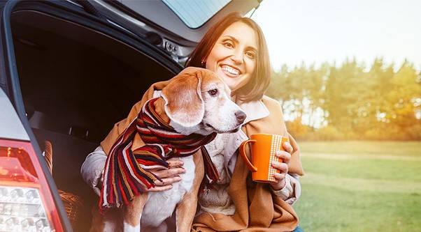 banner image of woman and dog