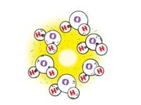 using models made to arrange water molecules into a six-sided ring of ice