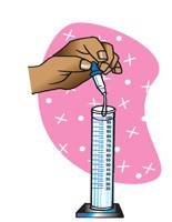 Adding water to a graduated cylinder