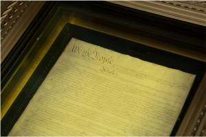The Constitution displayed at the National Archives 