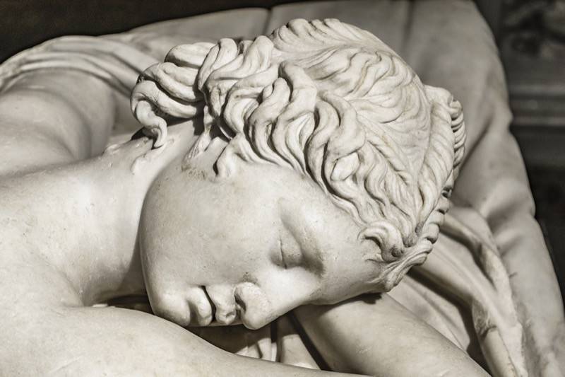 A statue of someone sleeping