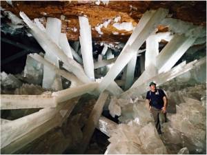 Enormous crystals of gypsum