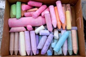 Pieces of colored chalk