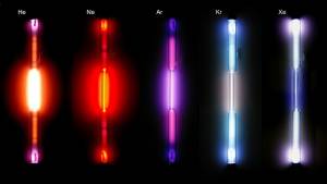 Different colors of neon light