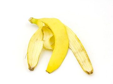 Banana peel on a white background