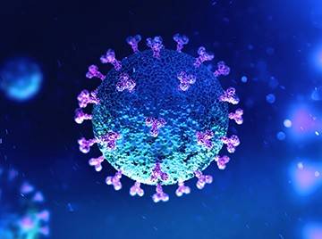 Rendered image of a coronavirus spike protein