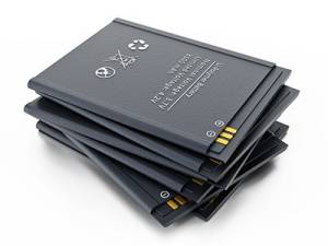 A stack of thin, lithium-ion battery packs