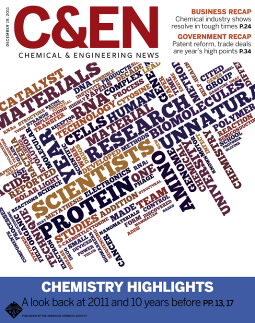 C&EN cover image featuring a chemistry word cloud
