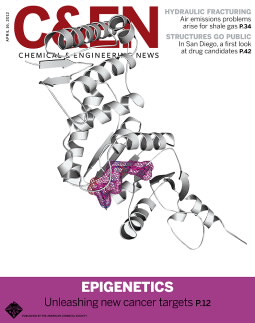 C&EN cover featuring a ribbon protein molecule