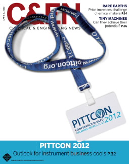 C&EN cover featuring a Pittcon badge