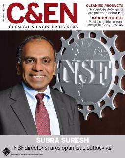 C&EN cover featuring a headshot of Subra Suresh