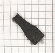 A dark gray oblong rectangle of biocomposite plastic.