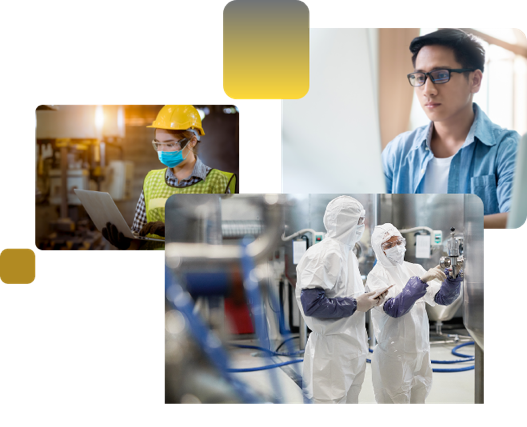 Image collage of people working in chemistry-related fields